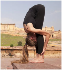 Uttanasana helps in improving the blood circulation to the hair follicles