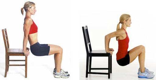 Chair Dips to Build Muscle Mass & Burn Fat