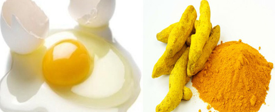 Egg white and Turmeric method